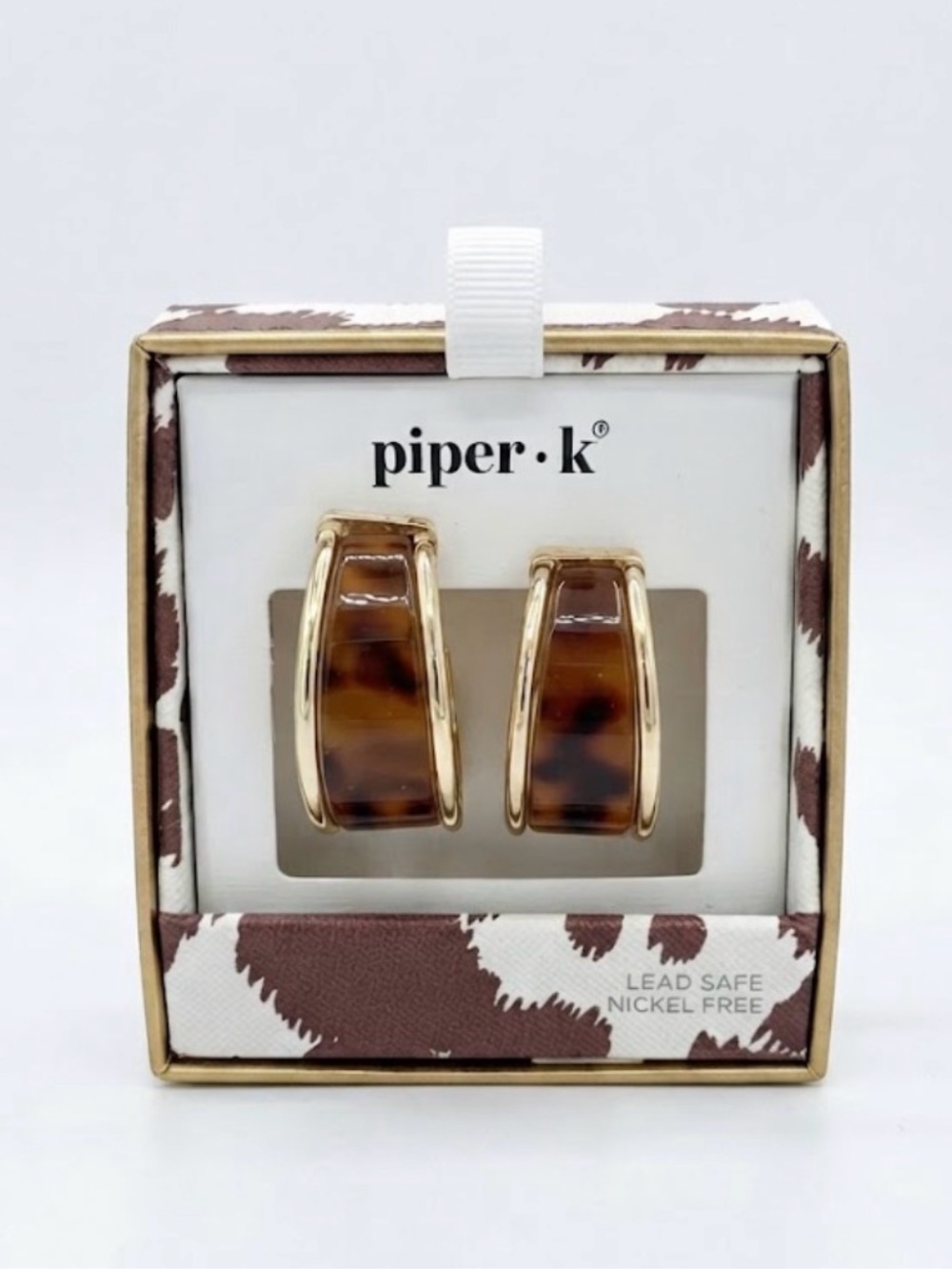 NWT ⚜️🤎⚜️ Piper K Tortoise Shell Hoop Earrings
